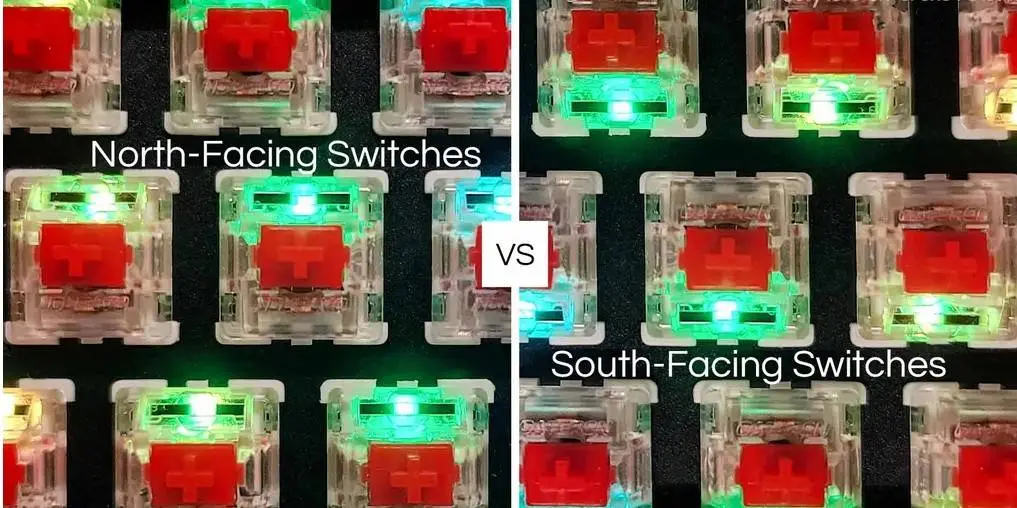 North facing vs south facing mechanical keyboard switches comparison