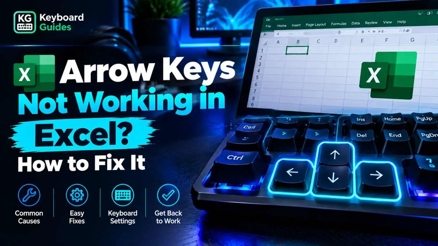 Arrow keys not working in Excel? How to fix it using keyboard troubleshooting tips and Excel settings.