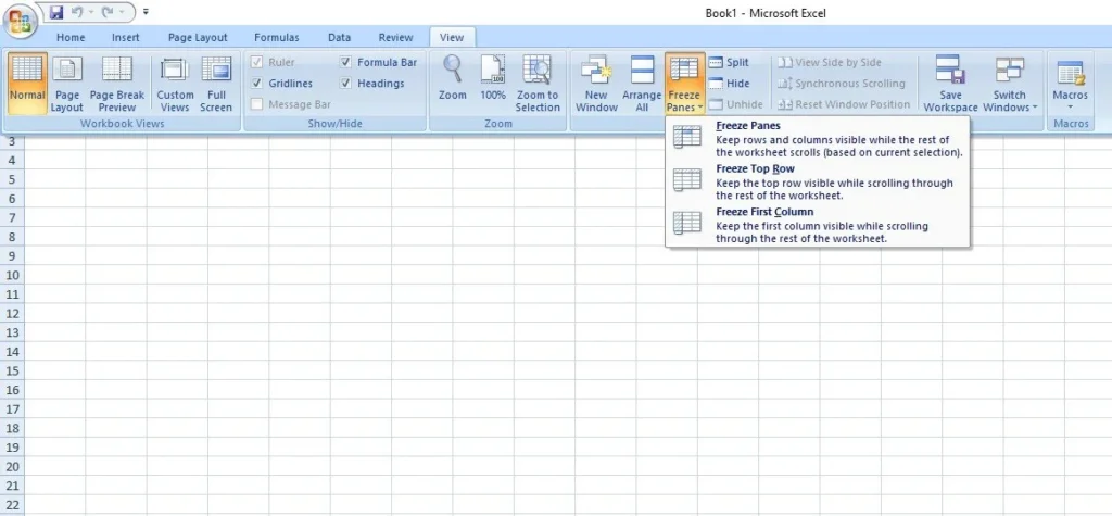Arrow keys not working in Excel - Unfreeze Panes setting