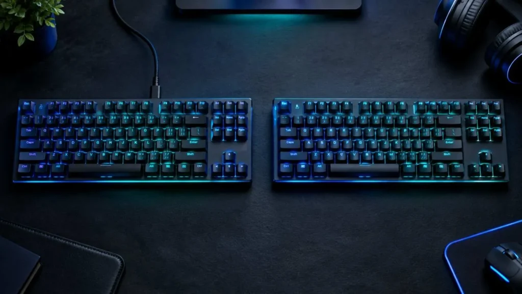 Wired vs wireless mechanical keyboards side by side